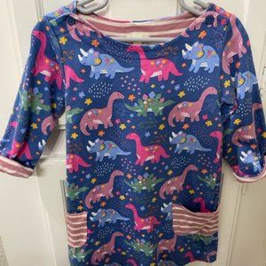 JoJo Maman Bebe Pink and Blue Dinosaur Dress